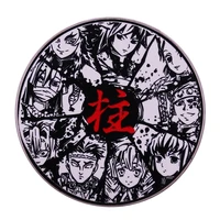 anime demon slayer kashira badges on backpack enamel pin lapel pins on clothes manga brooches jewelry decoration gifts for fans