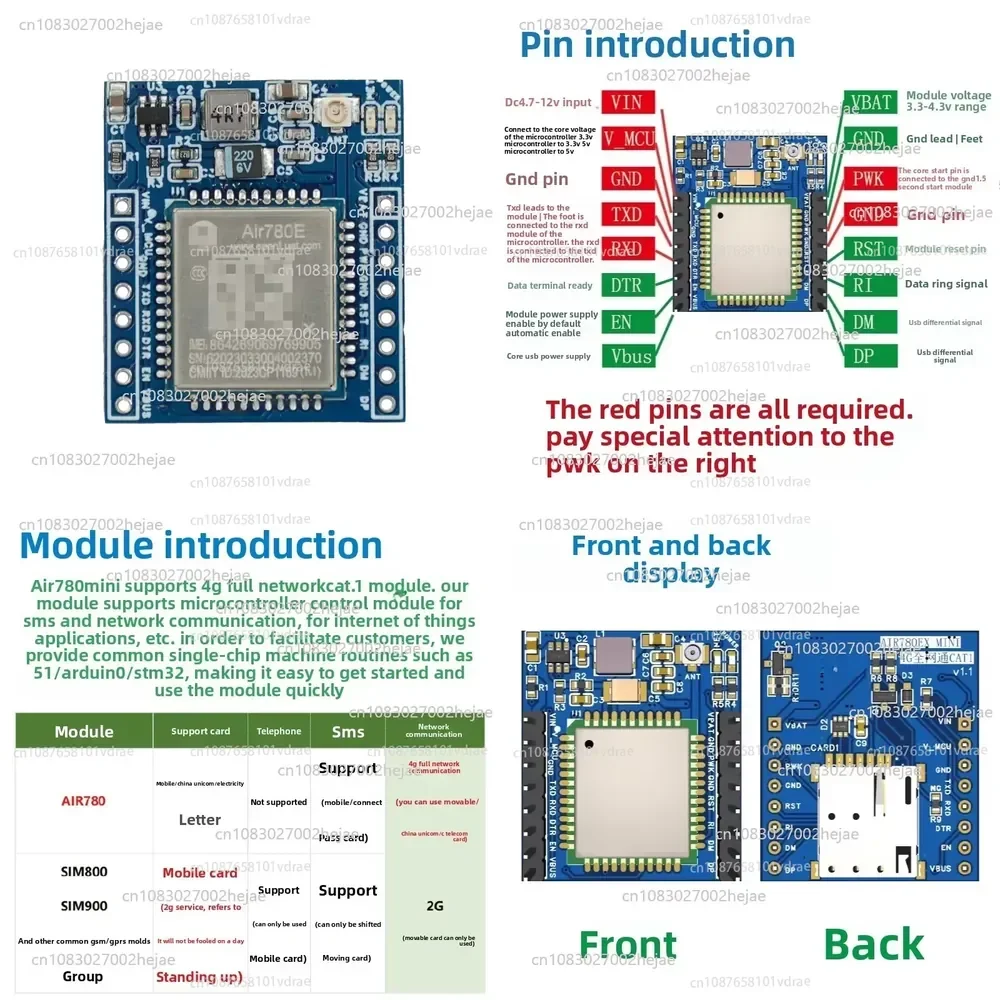 Фото 4G GSM/GPRS модуль Air780 для всех сетей, IoT-платформа Eonenet, MQTT, совместим с Arduino №1