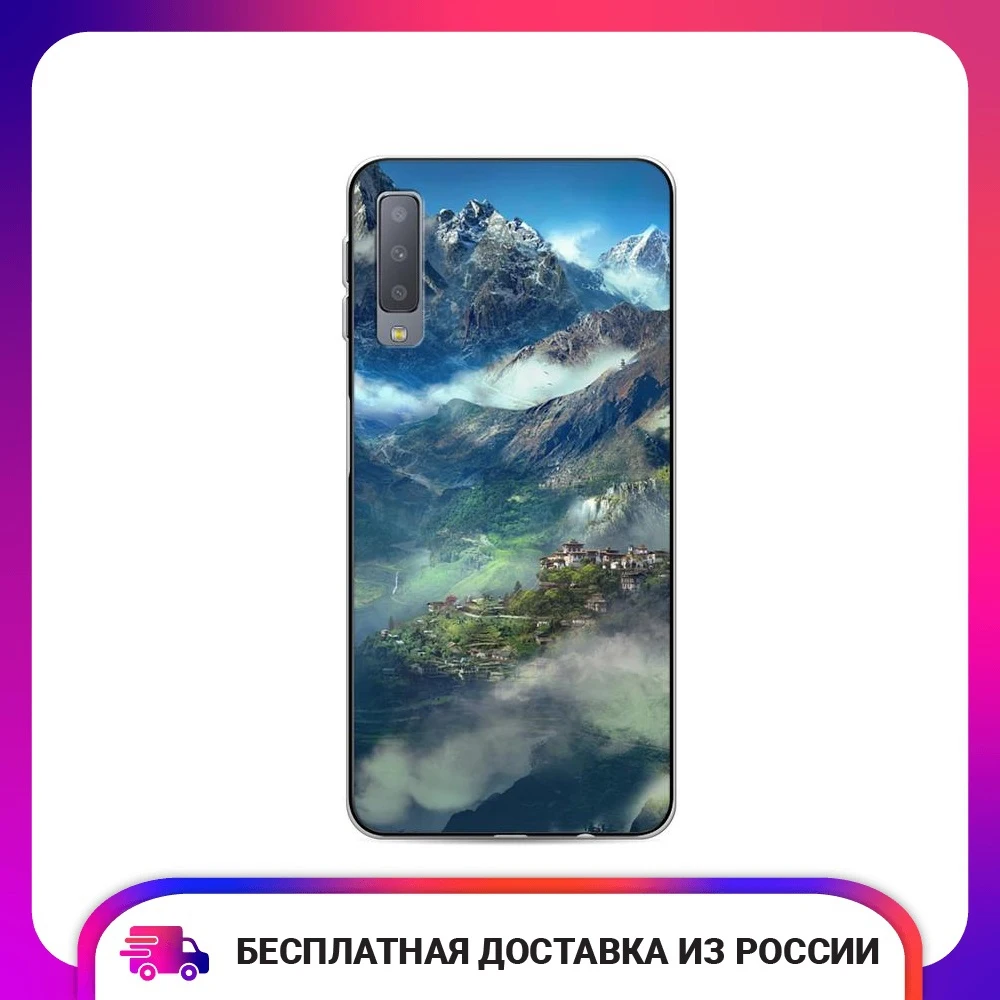Чехол силиконовый для Samsung Galaxy A7 2018 Горы 9 защитный тонкий мягкий чехол-накладка с