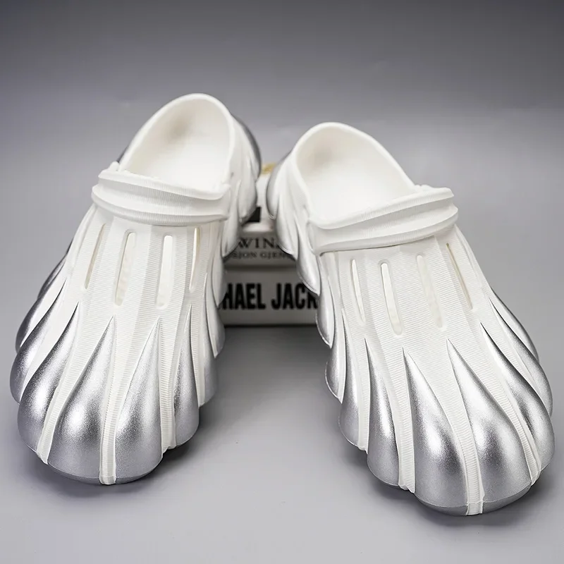 Шлепанцы мужские с закрытым носком забавные сандалии для сада клоги кот тигр