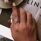 Кольцо женское из серебра 2019 пробы, регулируемое, с прозрачными фианитами, CQR623, 100%