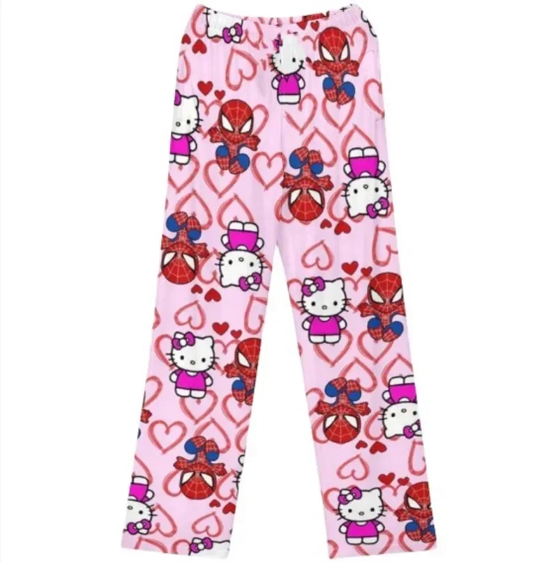 Хлопковые свободные женские пижамные штаны Hello Kitty