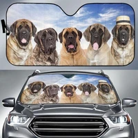 funny english mastiff family car sunshade english mastiff front window sun cover for dog lover car windshield durable visor fo
