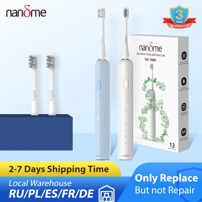 

Nandme Electric Toothbrush NX7000 Ultrasonic IPX7 Waterproof Smart Toothbrush 365 Days Strong Endurance 15x Cleaning Mode