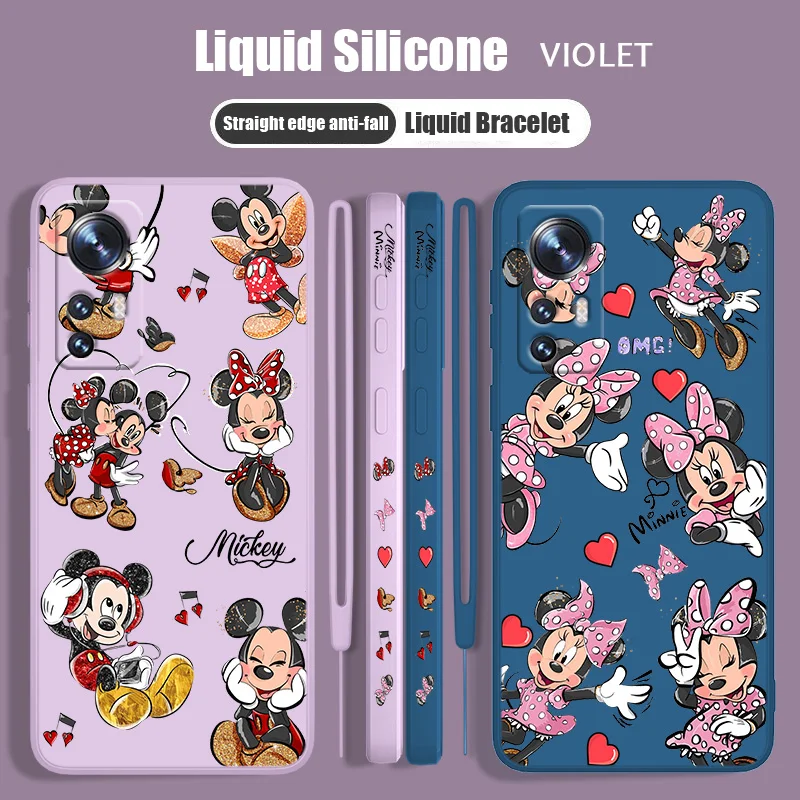 

Minnie Mickey Fashion Trends For Xiaomi Mi 13 12T 12S 12X 11i 11X 11T 10T 10S Lite Pro Ultra Liquid Left Rope Soft Phone Case