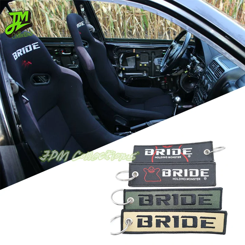 

Embroidery Car Keychain For Bride illest JDM Racing Rock Keyring Key Tag Lanyard Key Ring Motorcycle Auto Key Holder Accessories