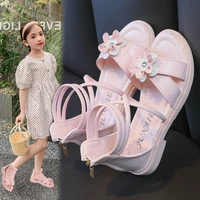 kid summer shoe child flats fashion flowers shoe girl gladiator sandals 2022 new elegant party sandals princess beach shoes 3 12