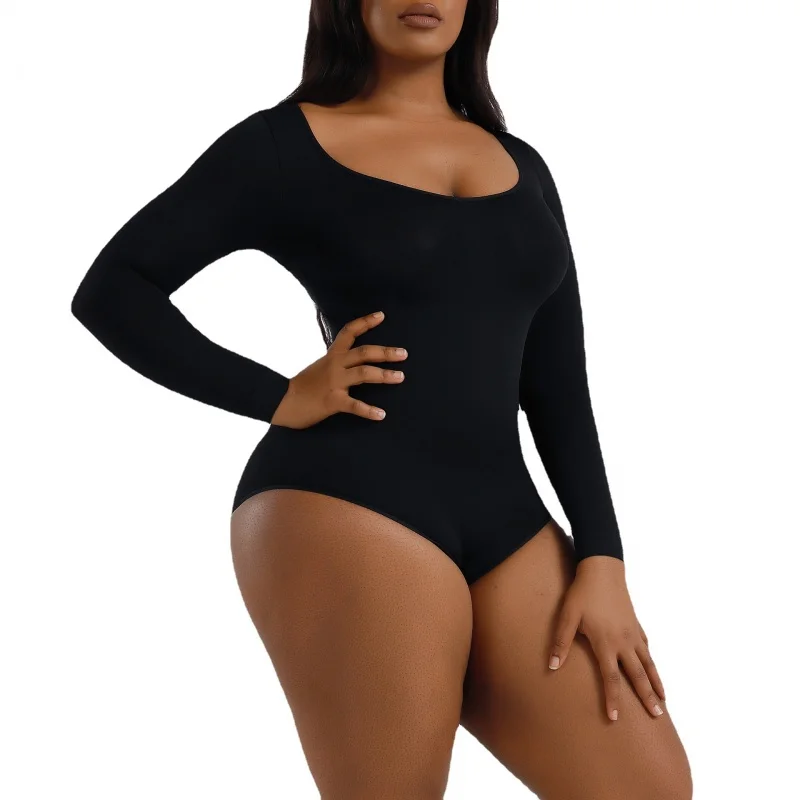 New Women Long Sleeve Bodysuit Corset Seamless Slimming Hip Shapewear Body Shaper Tummy Butt Lifter With Waist Train Catsuit