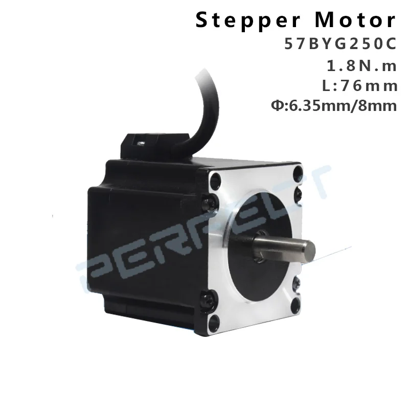 

Nema 23 Stepper Motor 3D Printer CNC Milling Engraving Machine 57BYG250C 1.8N 76mm Single Output Shaft 6.35/8mm 4-lead Motors