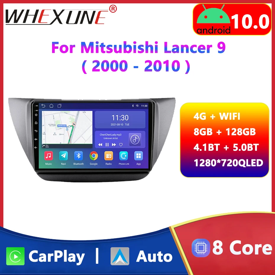 

For Mitsubishi Lancer 9 CS 2000-2010 Android 10 Car Radio Stereo Multimedia Video Player 4G 2din GPS Navigator Auto WIFI Carplay