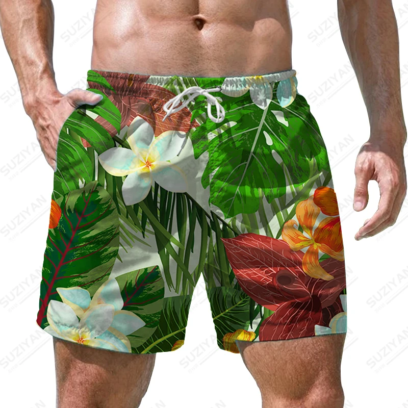 

Summer new men's shorts tropical plant 3D printed men's shorts vacation style men's shorts fashion trend casual men's shorts