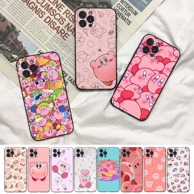 

Cute Cartoon K-Kirbi Phone Case For iPhone 8 7 6 6S Plus X SE 2020 XR XS 14 11 12 13 Mini Pro Max Mobile Case