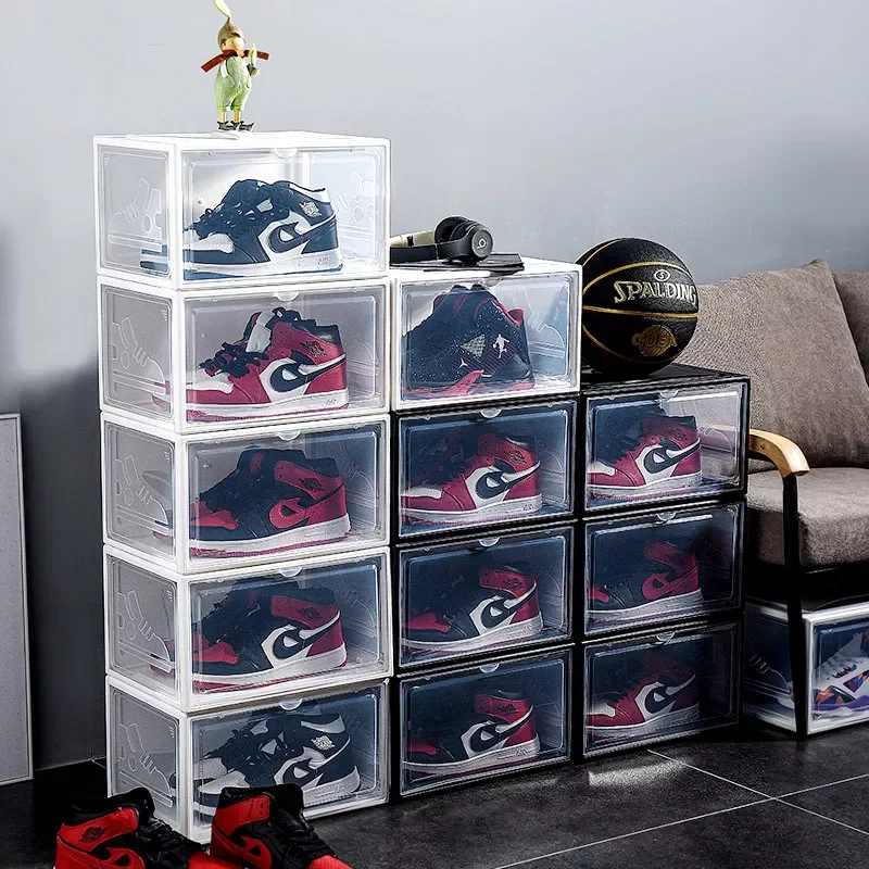 

2 шт., прозрачная закаленная пластиковая коробка для обуви