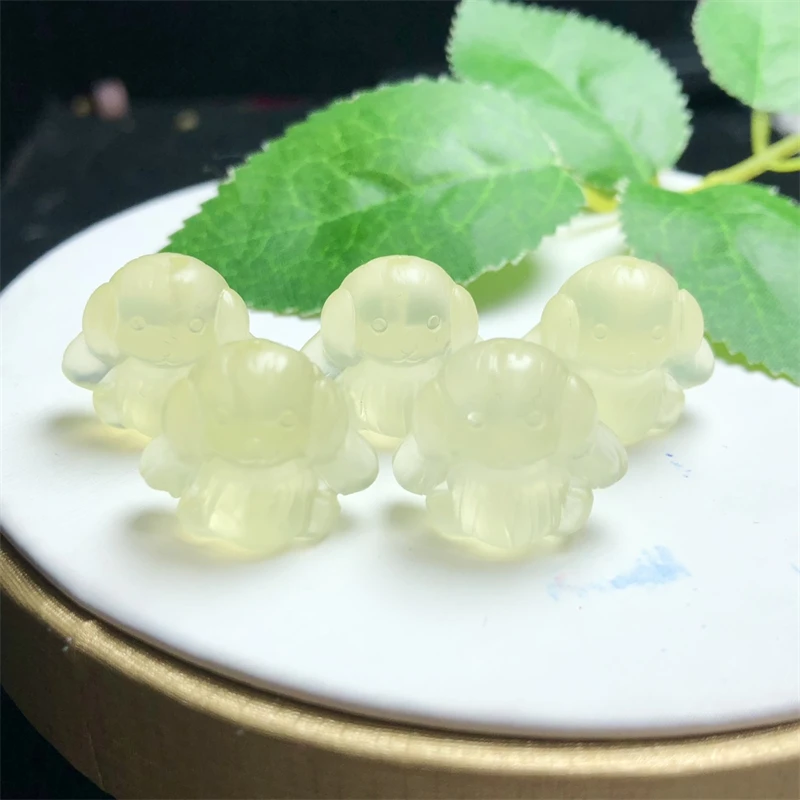 3 шт. натуральный цитрин мультфильм собака резьба кулон ИСЦЕЛЕНИЕ мода