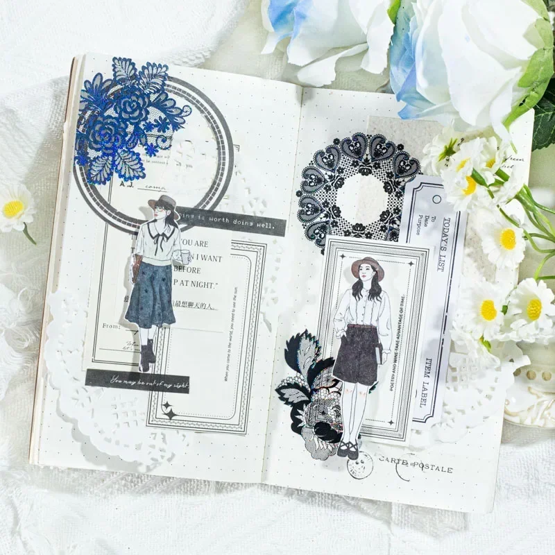 

20Pieces Lace Butterfly Stickers Around Handbook Rose Stationery School Office School Supplies DIY Scrapbook Cut 152*85MM
