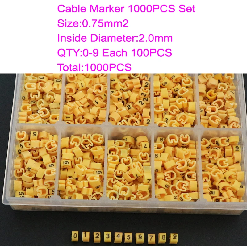 EC-0/1/2/3/5 пластиковые 10 Trellis наборы кабелей маркеры от 0 до 9 номер красочная трубка