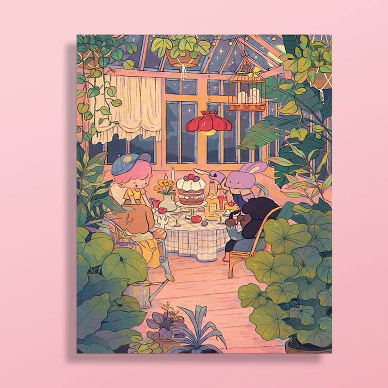 Творческая DIY Цифровая Милая мультяшная картина маслом для девочек и кошек