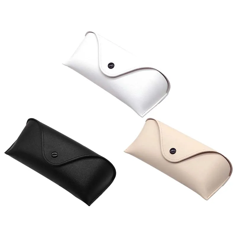 

Beige Glasses Case Sunglasses Case Sunglasses Case Black Leather High-End Mirror Case Pu Glasses Bag-1Pcs