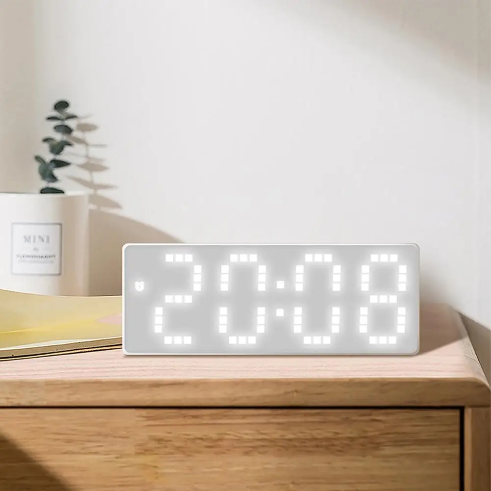 

LED Digital Alarm Clocks 3 Levels Brightness Clock Alarm Setting Time/temperature/date Display Table Clock