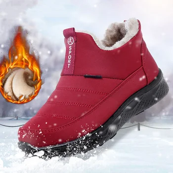 New Winter Boots Women Warm Plush Snow Boots Woman Non-slip Waterproof Ladies Shoes Female Ankle Boots Men Casual Shoes 1