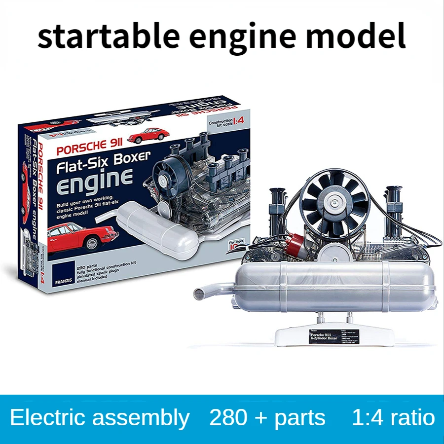 

In Stock 911 Mini Engine Model 6-cylinder Horizontally Opposed Startable Engine Model DIY Enthusiast Gift