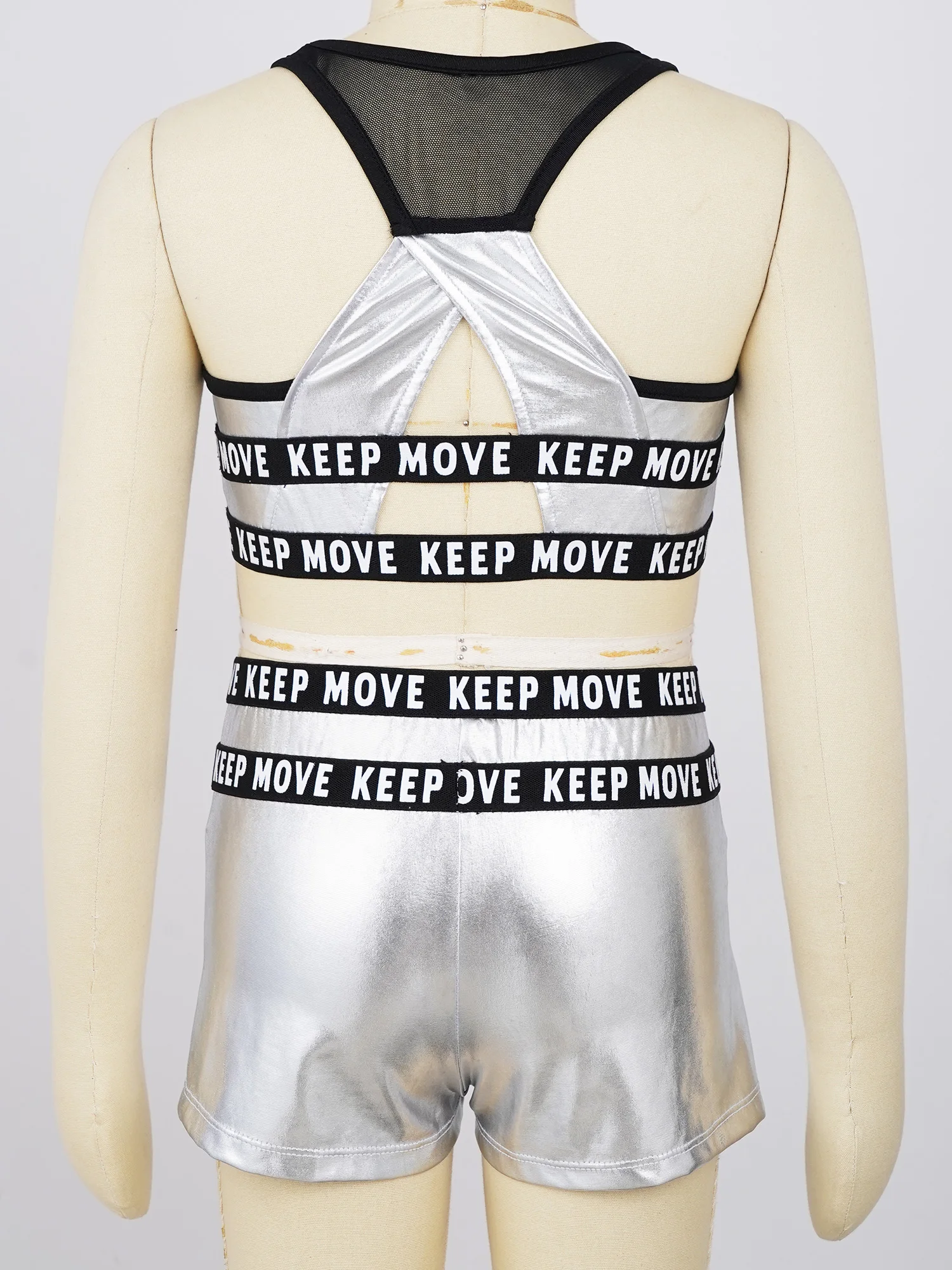 Детская блестящая прозрачная сетчатая Спортивная одежда для девочек