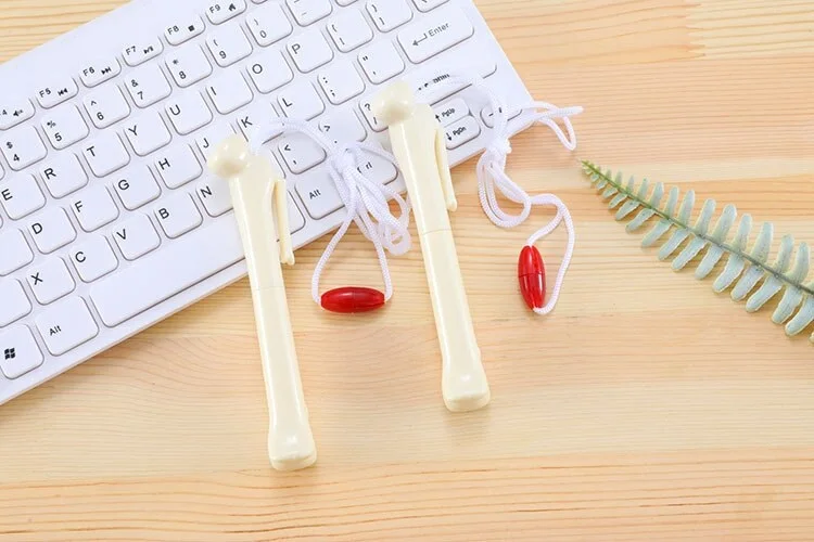 

Bone design ballpoint pen-neck strap