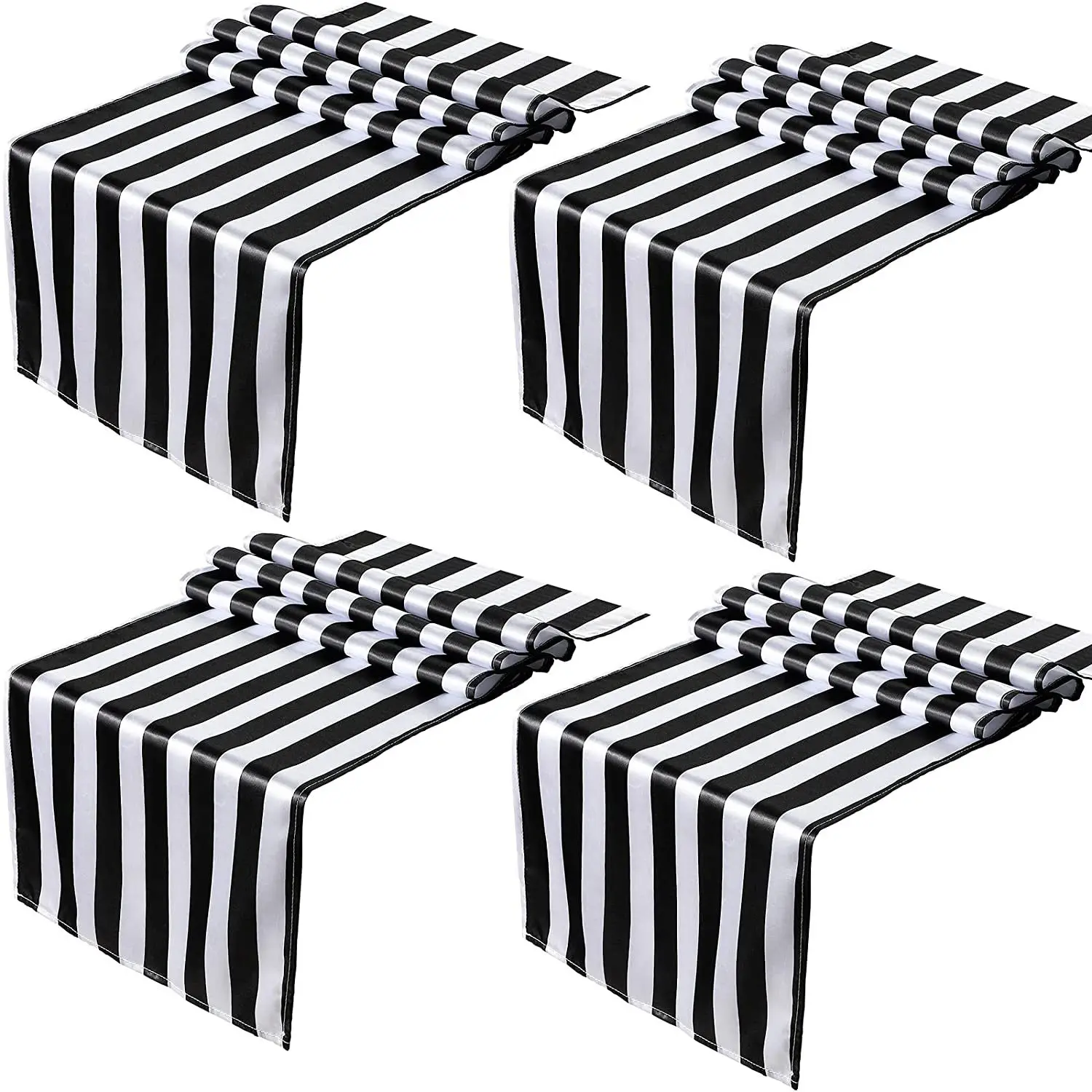 

Black and White Striped Table Runner for Anniversary Easter Dinner Party Birthday Wedding Festival Christmas Table Decorations