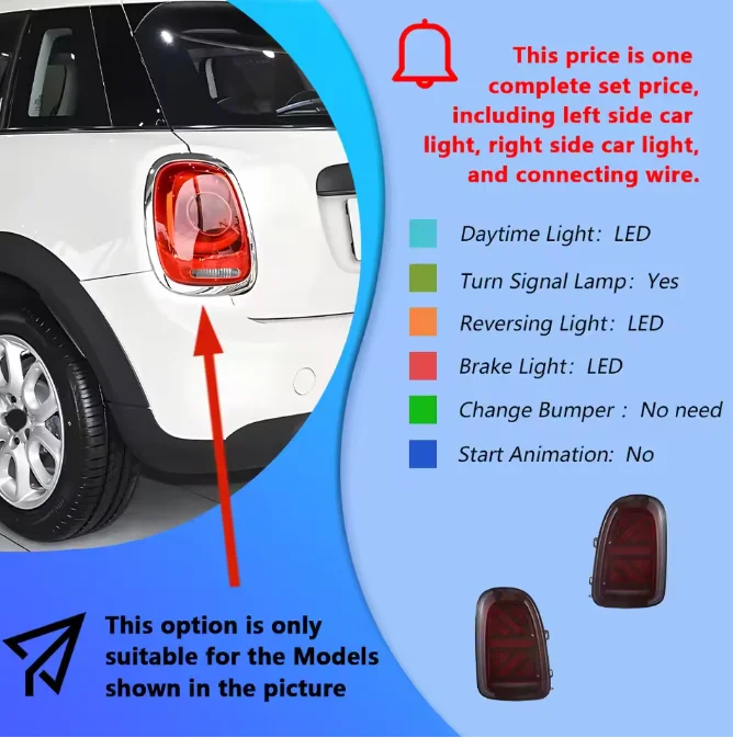 

Автомобильные задние фонари в сборе для BMW MINI F60 2014-2021, светодиодные автоматические задние фонари, обновленные динамические мигающие сигнальные огни, инструменты, аксессуары