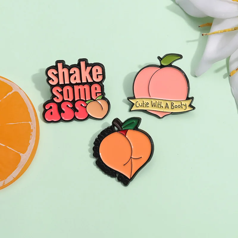 Металлическая эмалированная брошь ust Peachy забавная мультяшный значок для сумок