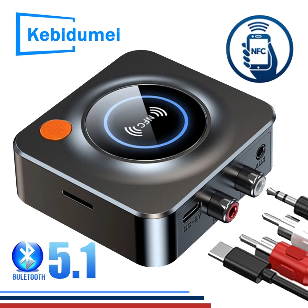 

Wireless Audio Bluetooth Adapter V5.1 Bluetooth Receiver NFC RCA 3.5mm AUX HIFI Without TF Card For Car Radio Speaker Amplifier