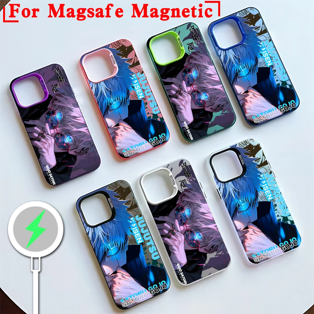 Магнитный чехол для телефона Jujutsu Kaisen Magsafe iPhone 11 12 13 14 15 16 Pro Max Plus с креативной