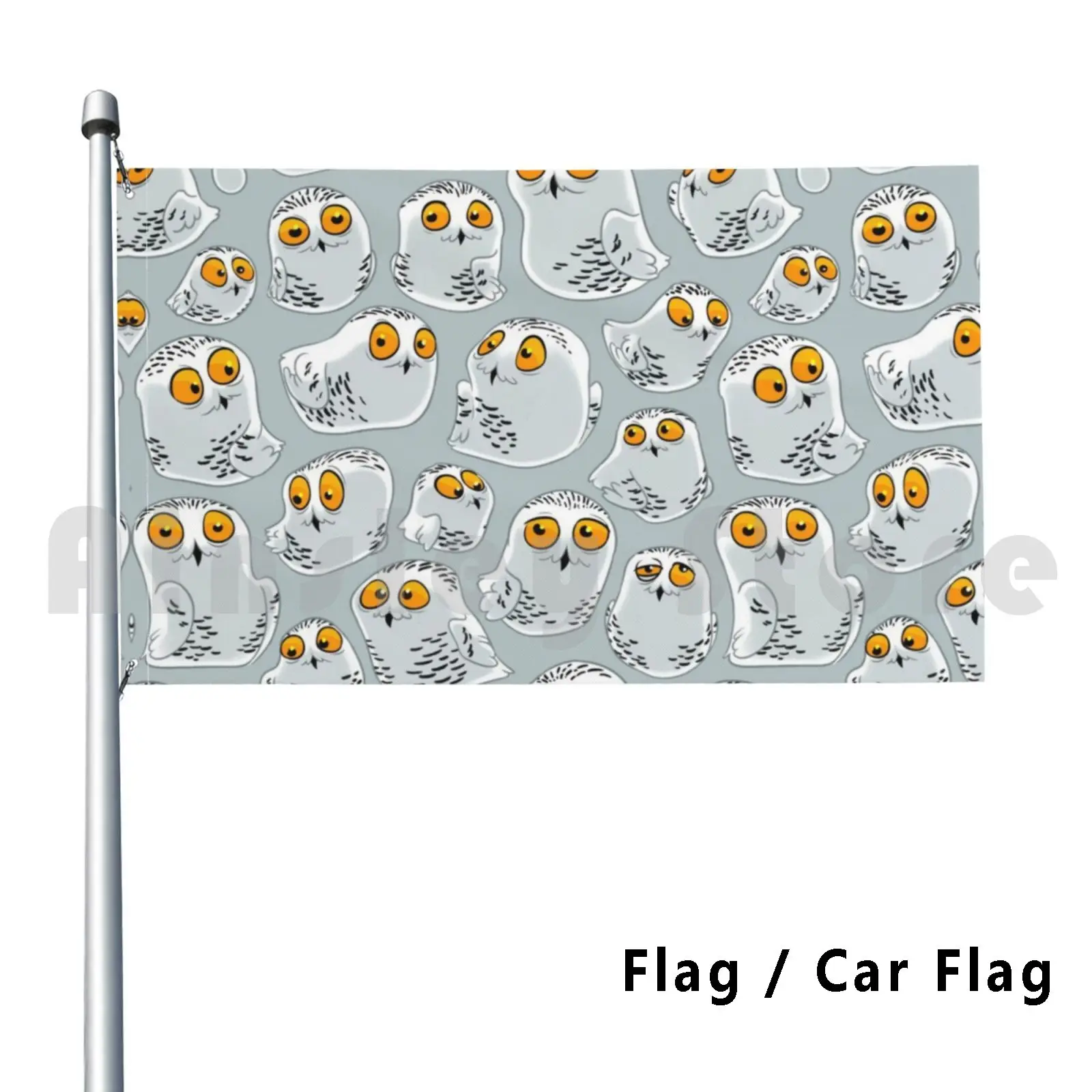 

Snowy Owls Pattern ( Bubo Scandiacus ) Flag Car Flag Printing Custom Owl Snowy Owl Bird Egg Owlet Owl Lover Owl