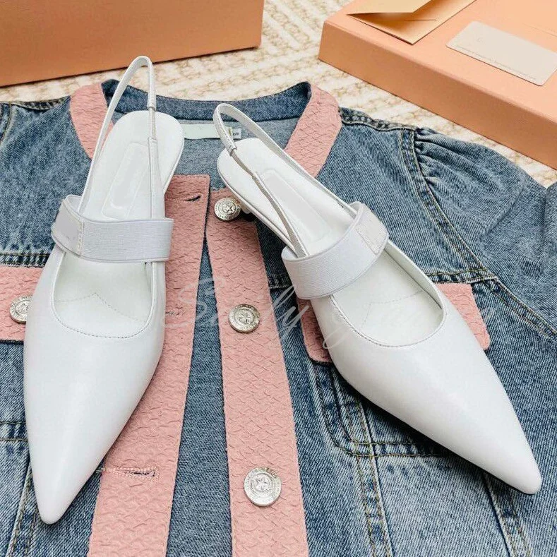 Босоножки Baotou женские с острым носком кожаные туфли-лодочки на тонком высоком