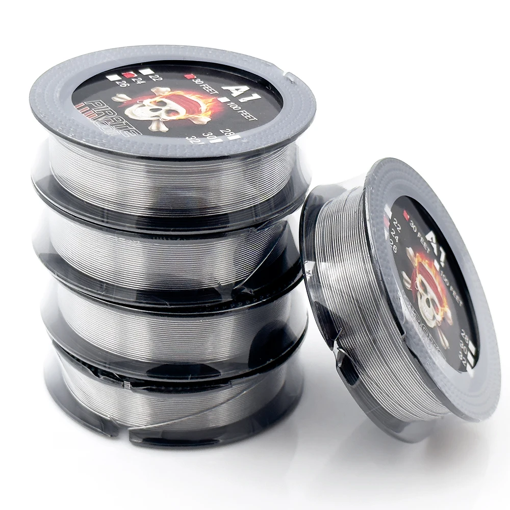 Пиратский нагревательный провод A1 SS316L Ni80, сопротивление, 30 футов, 24GA 26GA 28GA 30GA 32GA, перестраиваемые фитили «сделай сам», инструменты, аксессуары
