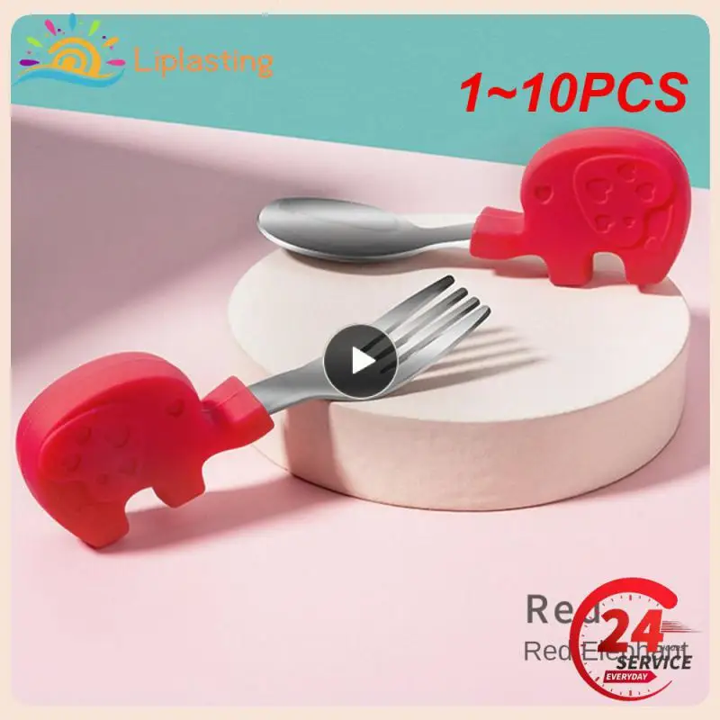 

1~10PCS Tableware Cartoon Kids Spoon and Fork Set Stainless Steel Cute Fork Spoon Baby Spoons Kids Fork Baby Gadgets Baby Spoon