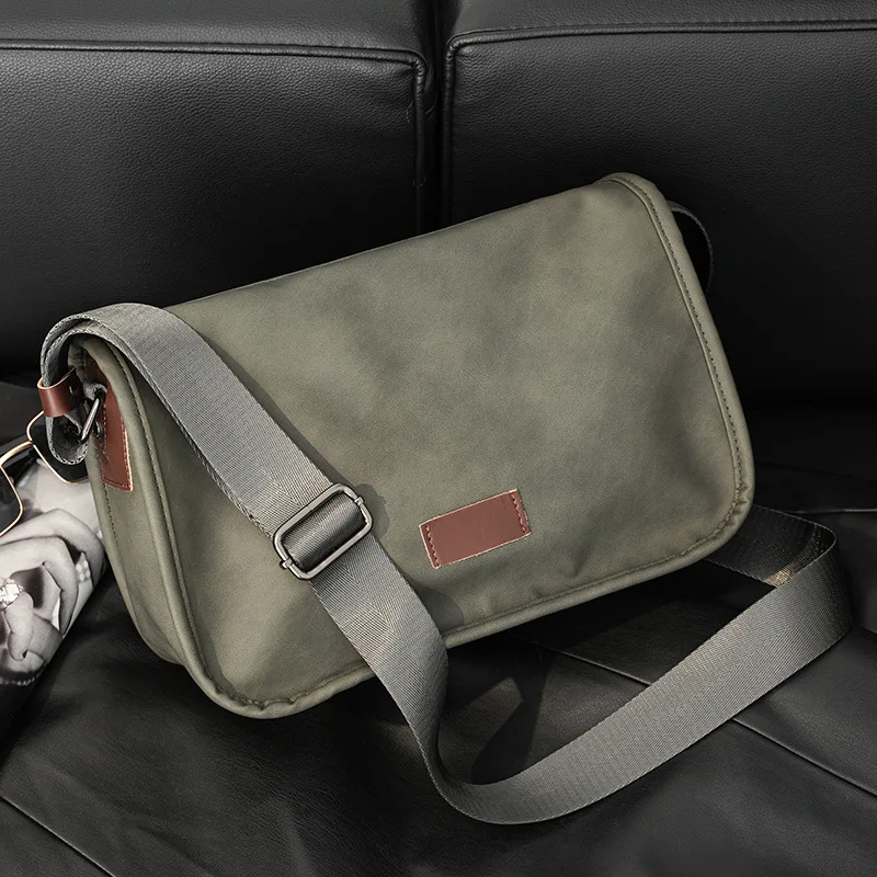 

Soft Messenger Bag Men Large Solid Fashion Vintage Leather Capacity Crossbody Shoulder Bag Bag Casual Satchels Outdoor Men's