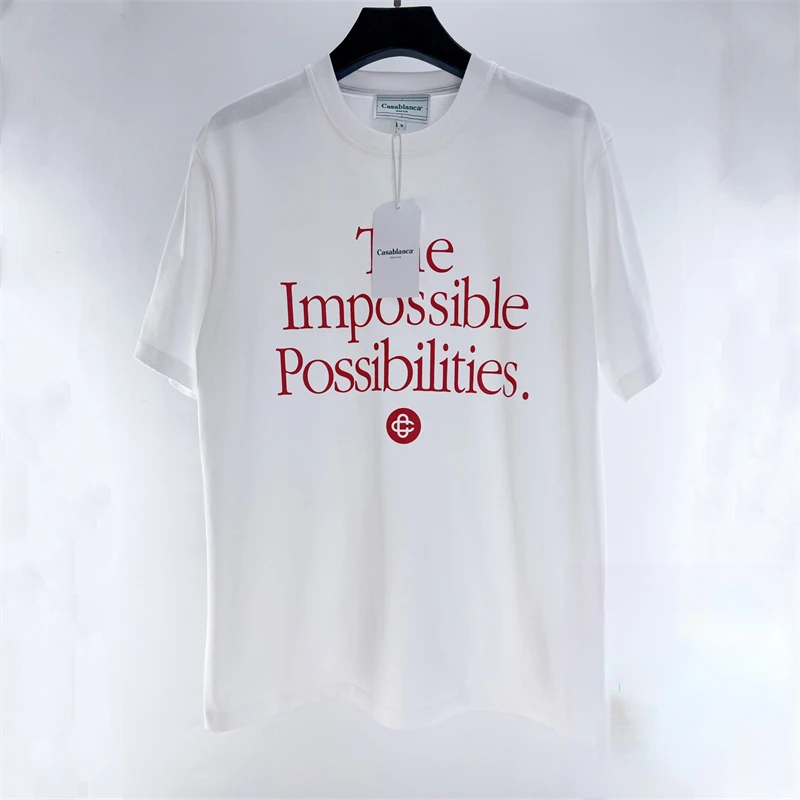 

Casablanca The Impossible Possibilities T-shirt Men Women Casa Blanca Harajuku Best Quality White Casual Top Tees T Shirt