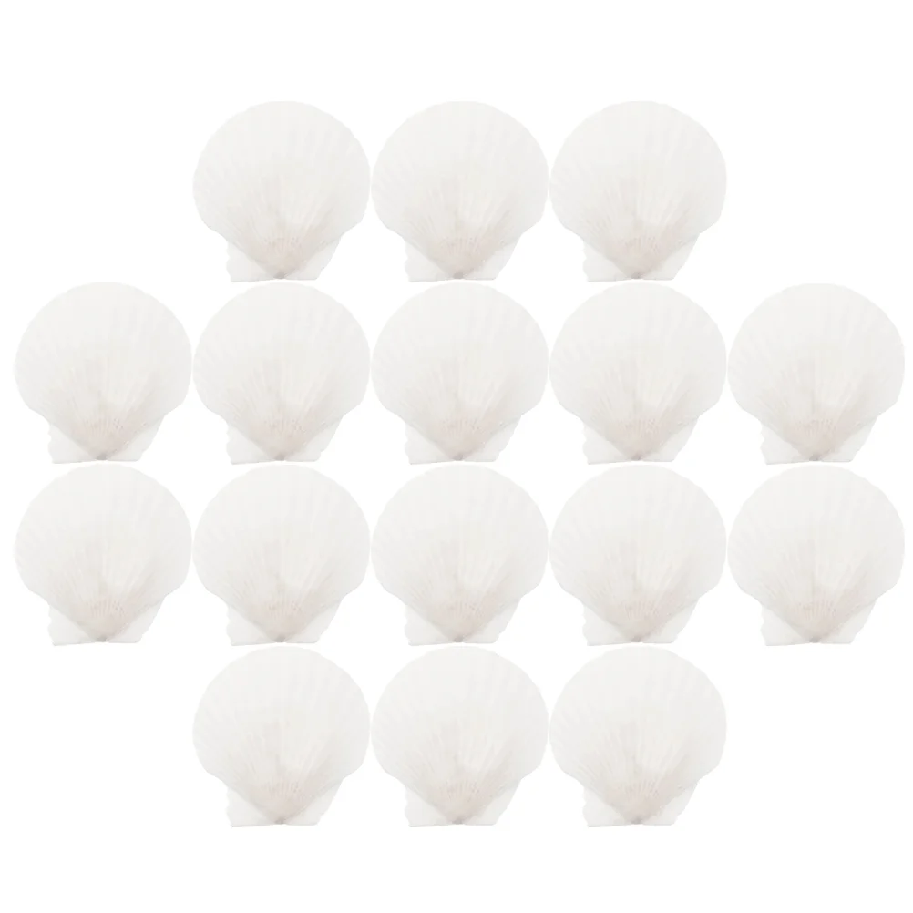 

16 Pcs DIY Scallops Crafts Decorate Flat Natural Shells Seashell Aquarium Fish Tank Decoration Painting Baking