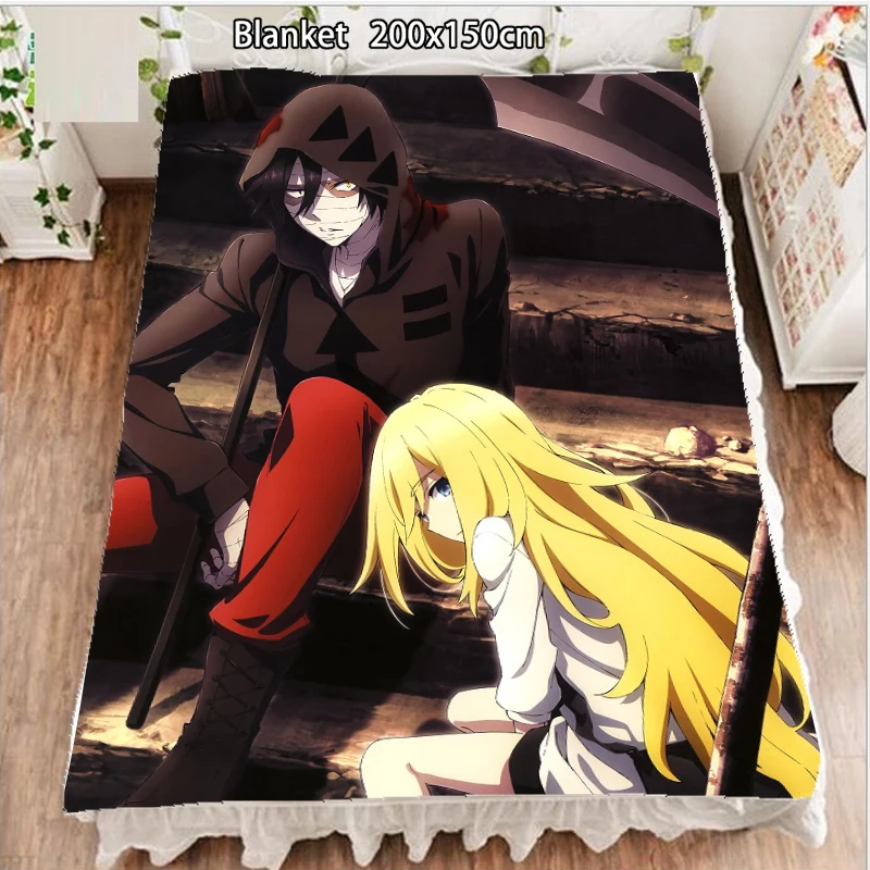 

Anime Fleece Blanket and Bedspreads Angels of Death Satsuriku No Tenshi Ray Zack at night Blankets for Beds 200cm 100cm