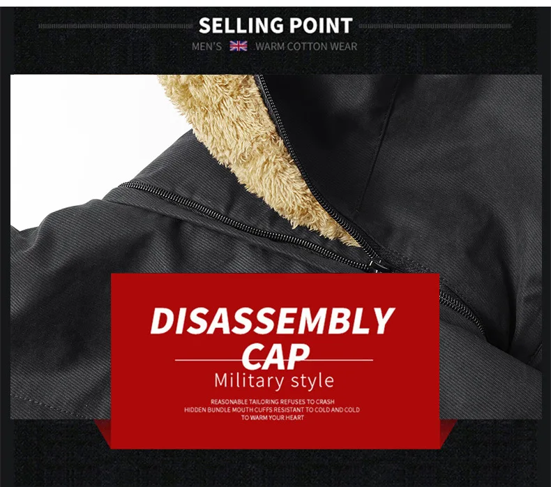 Men's Thick Windproof Parka 2022 Winter New Fleece Warm Removable Hooded Military Tactical Jackets Outwear Overcoat Male Coats