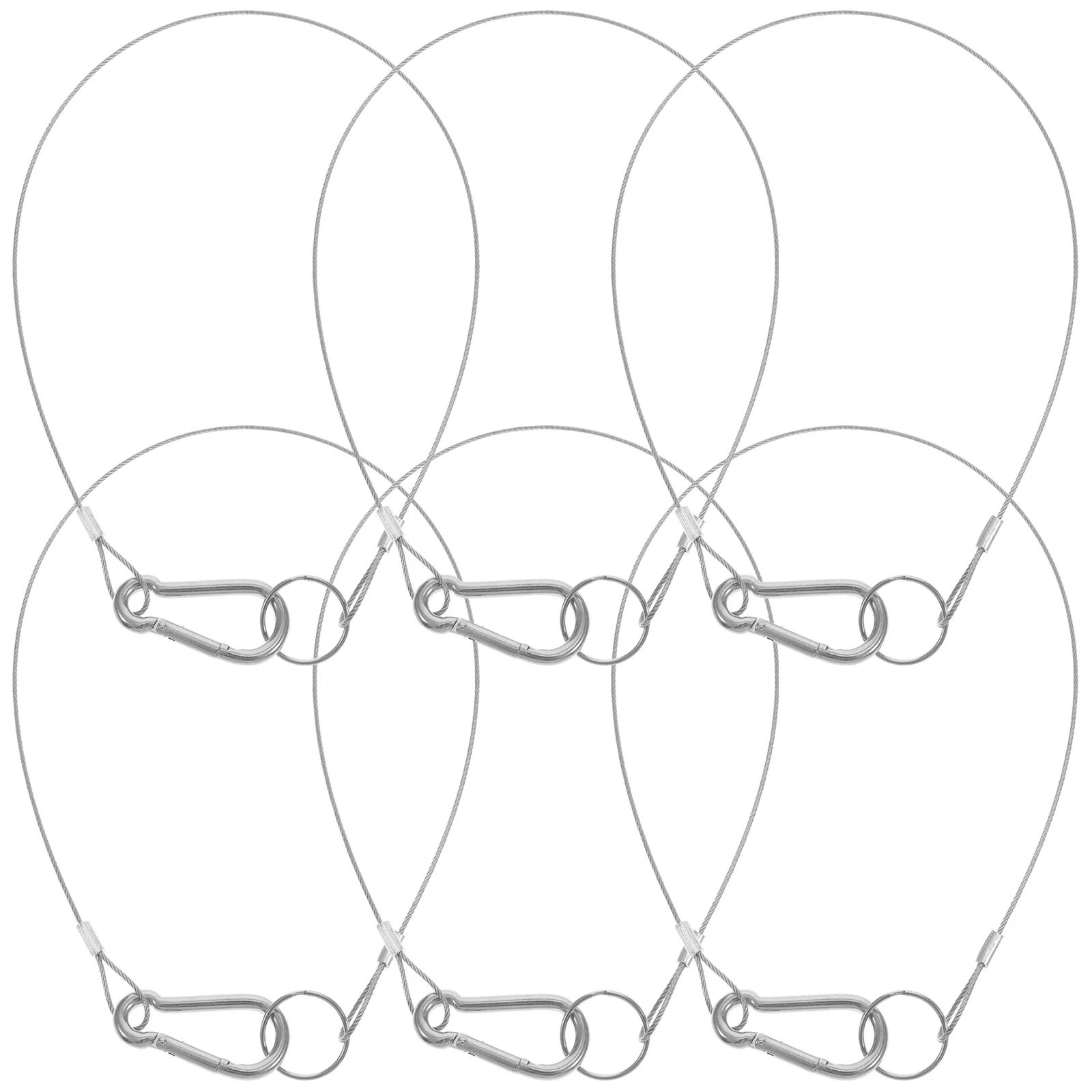

6 Pcs Lanyard Cable Tether Chain Dogs Stainless Steel Ropes Loss Prevention