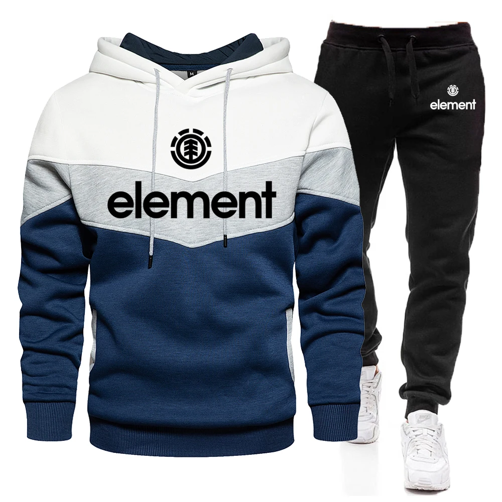 

Brand Letter ELEMENT Men Hoodies Sweatshirt+Sweatpants Suit 2022 Autumn Winter Sportswear Sets Tracksuit Men's Pullover Jacket