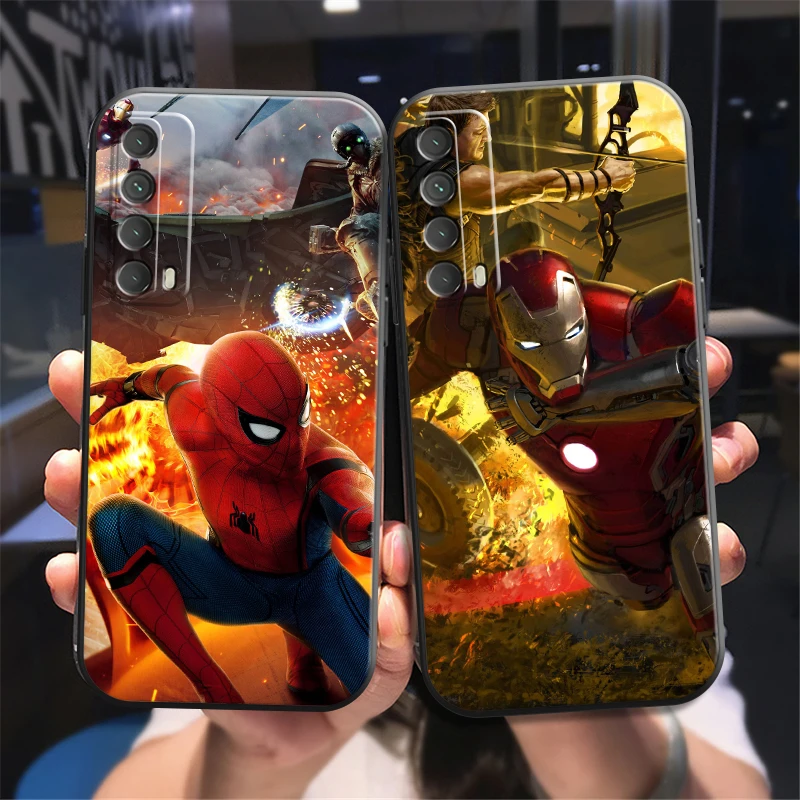 

Popular Marvel Phone Case For Huawei Honor 7A 7X 8 8X 8C 9 V9 9A 9X 9 Lite 9X Lite Black Back Liquid Silicon Soft Funda