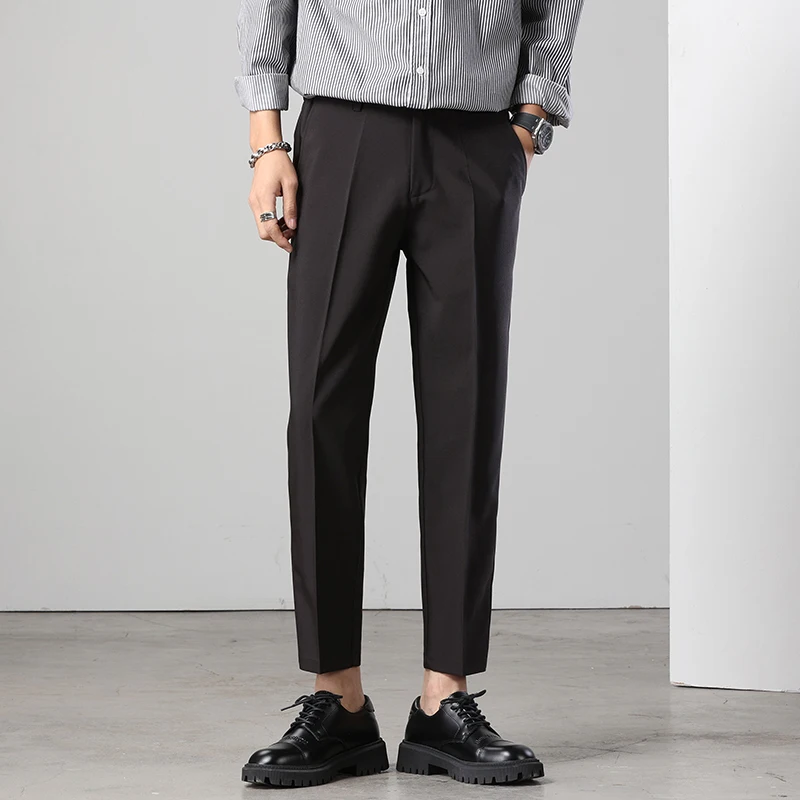Новинка 2022 брендовые осенние мужские брюки до щиколотки Стрейчевые деловые