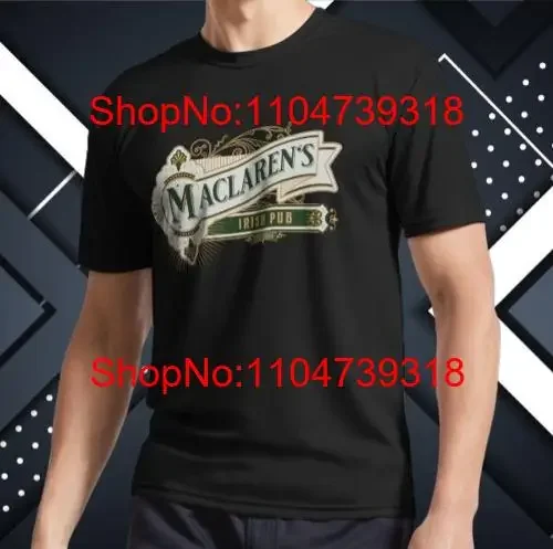 Фото НОВАЯ футболка Maclaren's Irish Pub Logo, забавная футболка размера США, винтажная стираная удобная уличная одежда, топ с графическим рисунком для повседневной носки №1