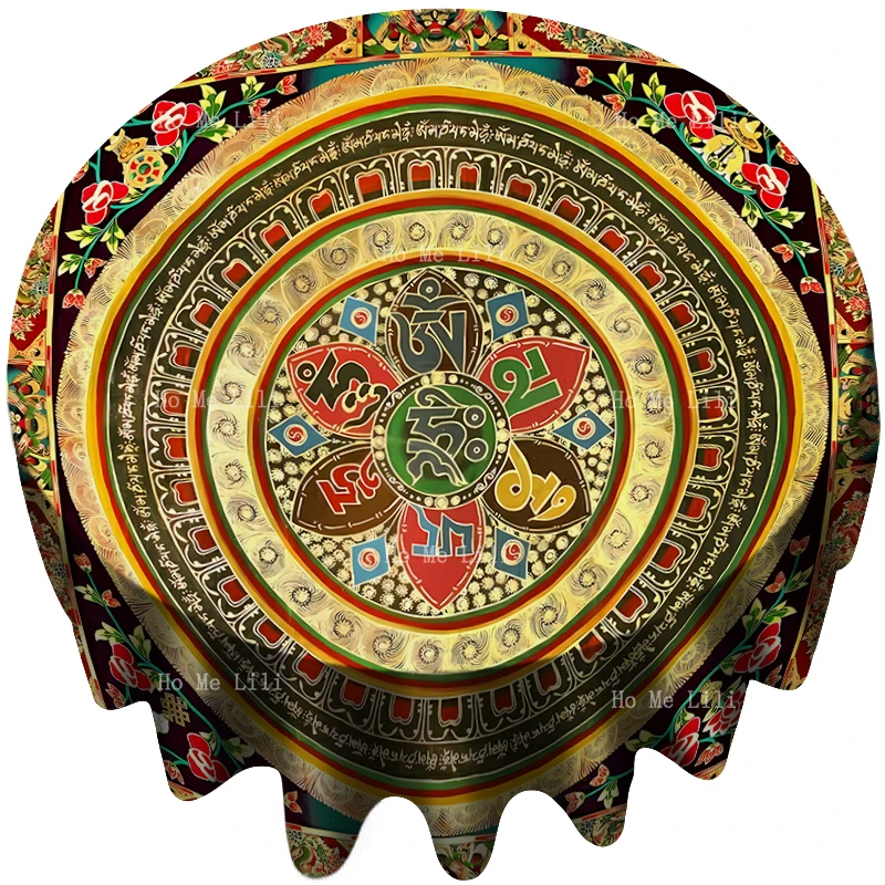Буддийская Руна, искусственное украшение Будды, искусственное украшение, Падме, хм, индуийская мандала, круглая скатерть в стиле алтаря