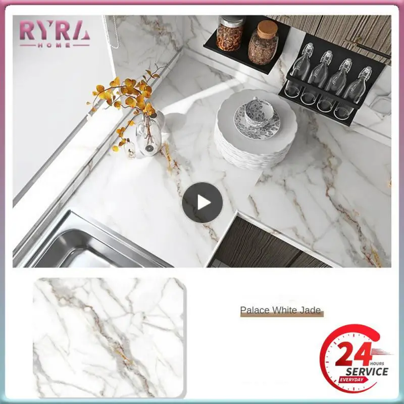 

1~5PCS Marble Design Waterproof Contact Paper 1 Roll Oil-proof Bathroom Removable Wallpaper Maintain Cleanliness And Fashion