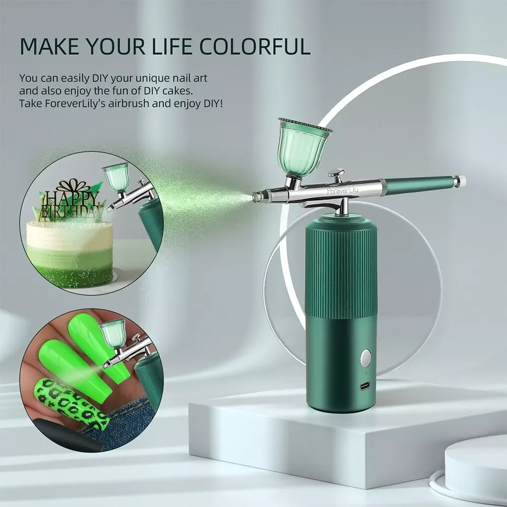 

NEW2023 Nail Airbrush Air Compressor Cake Painting Craft Coloring Hair Dyeing Tattoo Makeup Spray Gun Water Skin Hydrating Nano