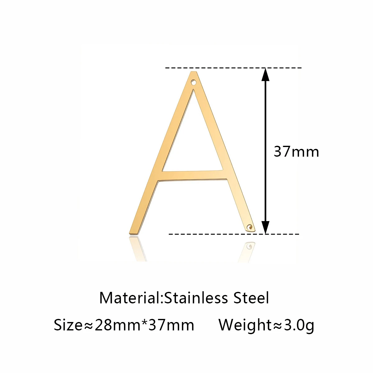 3Pcs Первоначальная подвеска из нержавеющей стали Большие буквы Подвеска A до Z DIY